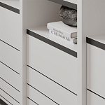 Стеллаж прямой ассиметричный с полками и 4-мя дверцами ARYA BOOKCASE WHITE варинант исполнения - 6 | Loft Concept в Краснодаре