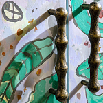 Премиальный Шкаф Defoliation двухстворчатый роспись зеленые листья  варинант исполнения - 4 | Loft Concept в Краснодаре