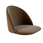 Барный стул со спинкой и металлической подставкой на 4-х деревянных ножках Коричневый Велюр Vendramin Chair варинант исполнения - 2 | Loft Concept в Краснодаре