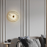 Бра в форме диска из натурального камня с декоративным центральным элеменом Cryptocrystalline Stone варинант исполнения - 4 | Loft Concept в Краснодаре