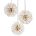 Подвесной светильник с 3-мя плафонами Crystal Dandelions Hanging Lamp варинант исполнения - 1 | Loft Concept в Краснодаре