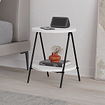 Стол приставной с 2-мя круглыми белыми столешницами ESSEL SIDE TABLE WHITE варинант исполнения - 4 | Loft Concept в Краснодаре