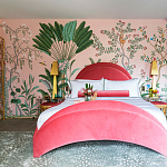 Обои ручная роспись Amazonia Florence Pink dyed silk варинант исполнения - 3 | Loft Concept в Краснодаре