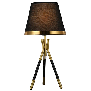 Настольная лампа с коричневым тканевым абажуром Black Tripod