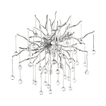 Бра с лучеобразным основанием и подвесками из прозрачного стекла в виде длинных капель Droplet Chandelier варинант исполнения - 7 | Loft Concept в Краснодаре