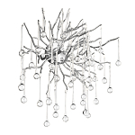 Бра с лучеобразным основанием и подвесками из прозрачного стекла в виде длинных капель Droplet Chandelier варинант исполнения - 9 | Loft Concept в Краснодаре