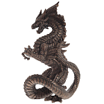 Декоративная статуэтка Дракон Dark Bronze Dragon Holding Sphere Statuette варинант исполнения - 3 | Loft Concept в Краснодаре