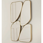 Зеркало в ассиметричной раме золотистого цвета Chaotic варинант исполнения - 1 | Loft Concept в Краснодаре