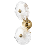 Бра с ветвистыми бронзовыми элементами и стеклянными рифлеными дисками Textured Glass Bra варинант исполнения - 1 | Loft Concept в Краснодаре