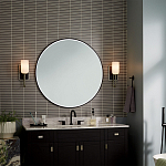  Бра с прямоугольным черным основанием и белым матовым цилиндрическим плафоном Kichler варинант исполнения - 6 | Loft Concept в Краснодаре