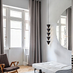 Подвесной светильник светодиодный в виде ряда черных металлических конусов  Herringbone варинант исполнения - 6 | Loft Concept в Краснодаре