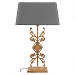 Настольная лампа на ажурном чугунном основании с серым абажуром Openwork Lamp варинант исполнения - 1 | Loft Concept в Краснодаре