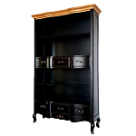 Стеллаж книжный из массива березы черного цвета с состаренным эффектом Vintage варинант исполнения - 1 | Loft Concept в Краснодаре