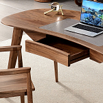 Стол рабочий округлой формы с ящиком  Working Moonnut Table варинант исполнения - 5 | Loft Concept в Краснодаре