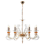 Люстра с 8-ю лампочками и изогнутыми прозрачными элементами из стекла Twisted Glass Candles Chandelier варинант исполнения - 2 | Loft Concept в Краснодаре