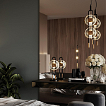 Настольная лампа с черным основанием и золотистым декором Bruno варинант исполнения - 5 | Loft Concept в Краснодаре