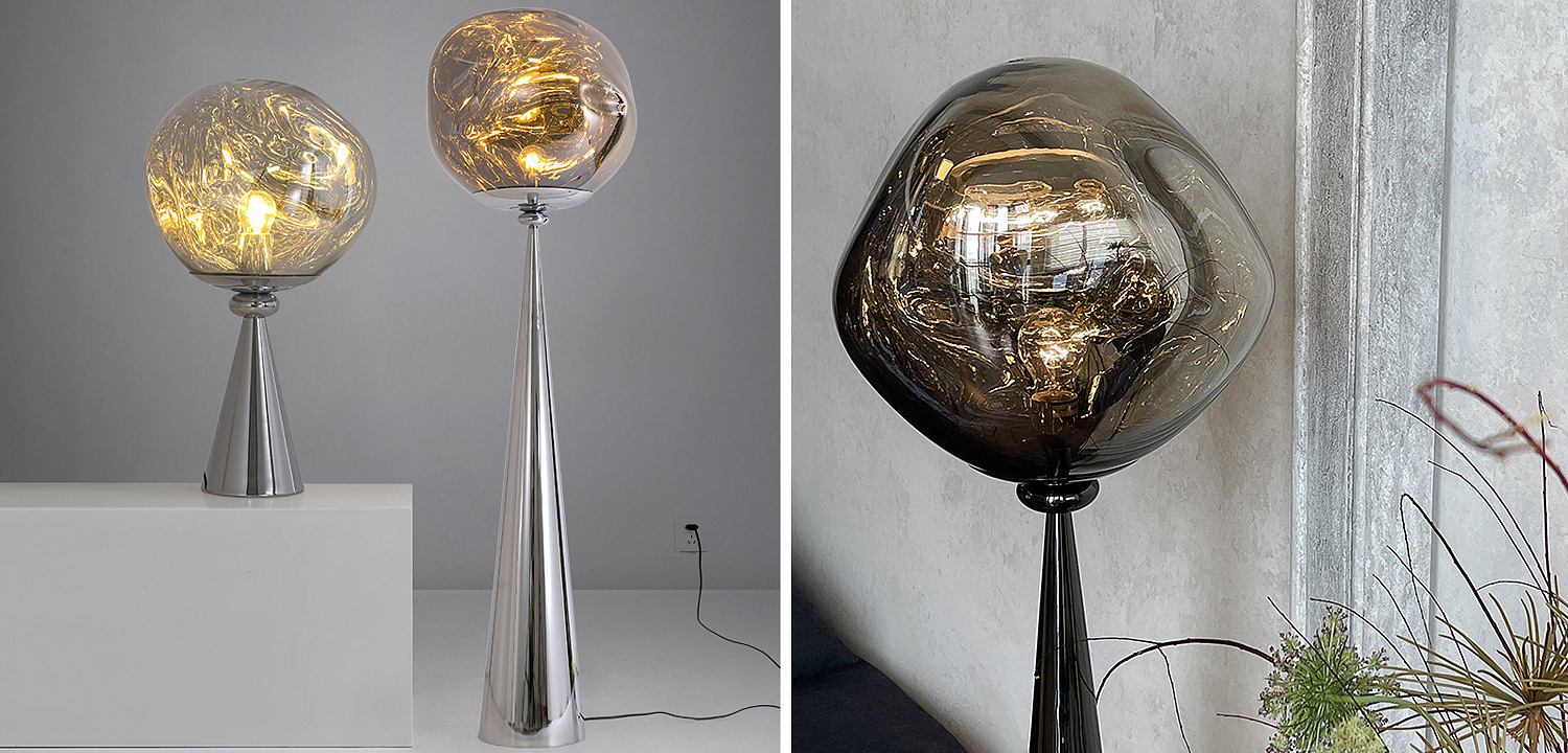 Торшер Kaine Glass Metal Floor Lamp Торшер Kaine Glass Metal Floor Lamp - Loft-Concept в Краснодаре