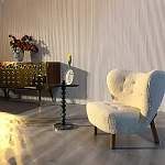 Дизайнерский журнальный стол с основанием в виде черных мраморных бусин Mybimus варинант исполнения - 2 | Loft Concept в Краснодаре