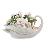 Статуэтка фарфоровая Лебедь с цветами Charming Statuette варинант исполнения - 1 | Loft Concept в Краснодаре