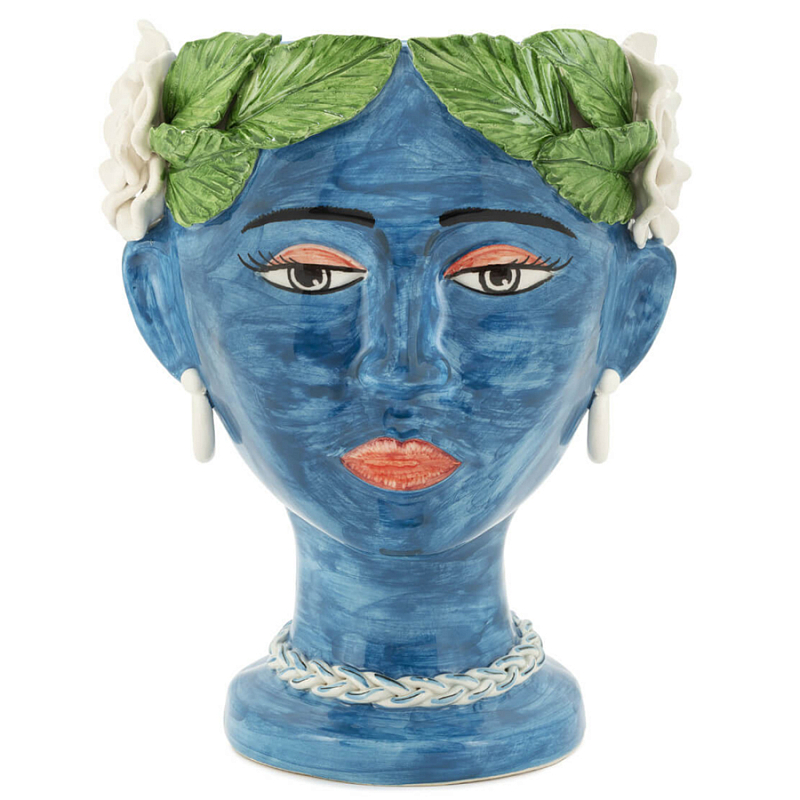 Ваза VASE HEAD SELVA COLOR dark blue Синий Зеленый в Краснодаре | Loft Concept 