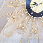 Часы настенные из металла в виде солнца с чёрным циферблатом Mirror Tower Clock варинант исполнения - 3 | Loft Concept в Краснодаре