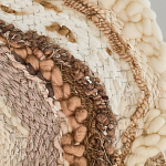 Овальный Современный Гобелен Абстракция в бежевых тонах Shallow варинант исполнения - 6 | Loft Concept в Краснодаре