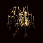 Бра в форме ветвей деревьев золотого цвета с прозрачными подвесками-каплями Droplet Bra варинант исполнения - 2 | Loft Concept в Краснодаре