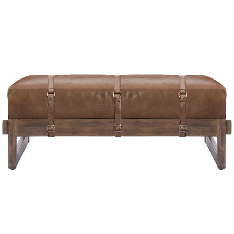 Банкетка Duncan винтажная коричневая кожа Коричневый винтаж в Краснодаре | Loft Concept 