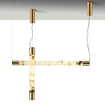 Подвесной светильник с цилиндрическим плафоном из алебастра PEARLS Suspension варинант исполнения - 3 | Loft Concept в Краснодаре