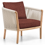 Дизайнерское уличное кресло из массива дерева с веревочной спинкой BOBOLI Armchair варинант исполнения - 1 | Loft Concept в Краснодаре