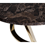 Стол журнальный коричневый на золотом основании Symphony of the Earth варинант исполнения - 1 | Loft Concept в Краснодаре