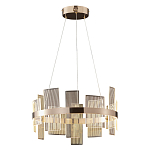 Люстра подвесная круглая с рифлёными прозрачными элементами и золотым основанием Aurea Vista варинант исполнения - 1 | Loft Concept в Краснодаре