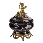 Шкатулка черного цвета с бронзовым ангелом Eden Garden варинант исполнения - 3 | Loft Concept в Краснодаре