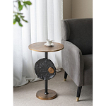 Столик приставной с абстрактным основанием и акцентом в виде золотистого диска Heavenly Space варинант исполнения - 7 | Loft Concept в Краснодаре