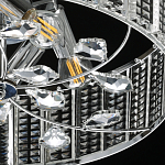 Люстра круглая на цепи цвета хром с прозрачными рельефными хрустальными пластинами Textured Glass Chandelier варинант исполнения - 7 | Loft Concept в Краснодаре