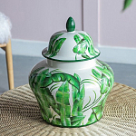 Ваза с зелёными листьями и крышкой Vase Green Leaves варинант исполнения - 6 | Loft Concept в Краснодаре