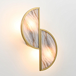 Бра с двумя полукруглыми плафонами из искусственного алебастра в бронзовой оправе Marbella варинант исполнения - 8 | Loft Concept в Краснодаре