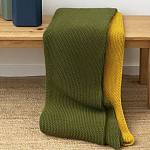 Плед из хлопка жемчужной вязки оливкового цвета Waffle Comfort варинант исполнения - 6 | Loft Concept в Краснодаре