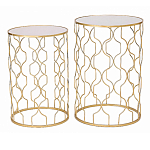 Набор из двух столов из металла Brass Symphony Geometry варинант исполнения - 1 | Loft Concept в Краснодаре