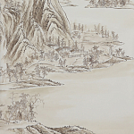 Обои ручная роспись A Thousand Li of Rivers and Mountains Special Colourway on Bleached White dyed silk 2 варинант исполнения - 1 | Loft Concept в Краснодаре