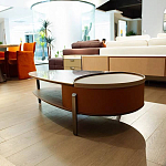 Дизайнерский журнальный стол овальной формы с открывающейся столешницей Caleb Coffee Table варинант исполнения - 2 | Loft Concept в Краснодаре