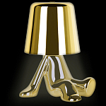 Настольная лампа фигурная золотого цвета с гладким абажуром Высота 17 см Sophia варинант исполнения - 3 | Loft Concept в Краснодаре