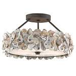 Потолочный светильник круглый с абажуром из устричных раковин Sea Ravens варинант исполнения - 2 | Loft Concept в Краснодаре