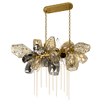 Люстра подвесная с 22-мя гранёными стеклянными плафонами с вертикальными подвесками Gilded Mirage  варинант исполнения - 5 | Loft Concept в Краснодаре