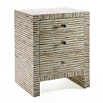 Тумбочка прикроватная Bogense Bone Inlay Bedside Beige варинант исполнения - 1 | Loft Concept в Краснодаре
