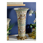 Ваза высокая из фарфора на бронзовом основании Turquoise Blooming Garden варинант исполнения - 6 | Loft Concept в Краснодаре