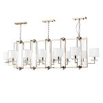 Люстра прямоугольной формы с 12-ю цилиндрическими плафонами из стекла Laurent варинант исполнения - 1 | Loft Concept в Краснодаре