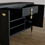 Комод-буфет Elsa Dreams Black с открытыми полками   варинант исполнения - 1 | Loft Concept в Краснодаре