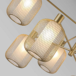 Люстра потолочная с абажурами из металлической сетки Loft Grid Pendant Gold варинант исполнения - 3 | Loft Concept в Краснодаре