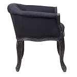 Кресло низкое в стиле прованс Черный Лен Louis French Armchair  варинант исполнения - 2 | Loft Concept в Краснодаре